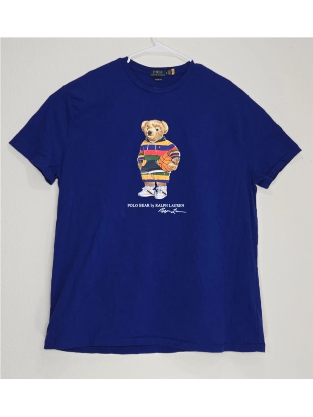 Polo Ralph Lauren Mens Royal Blue Polo Bear Graphic Print Crew-Neck T-Shirt XL